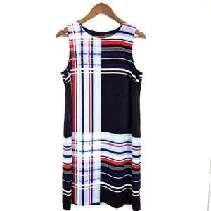 Vince Camuto Striped Round Neck Sleeveless Sheath Dress Size 8